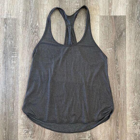 Lululemon Dark Heather Gray Stripe Racerback Tank Top - Picture 7 of 9